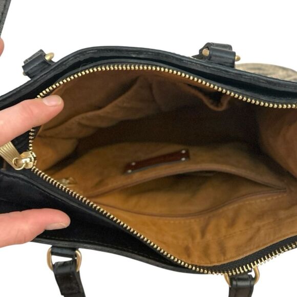 Patricia Nash Black‎ & Tan Tuareg Woven Ava Medium Leather Crossbody Tote - Picture 10 of 12